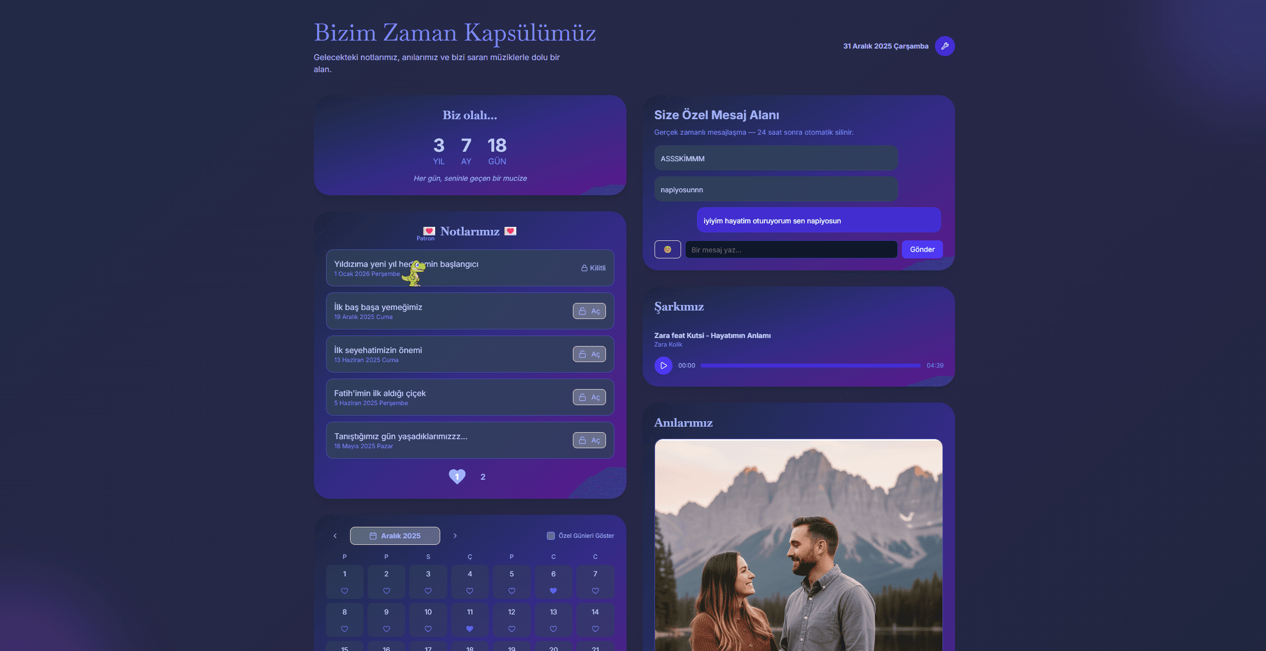 Sevgilinizle Dijital Anı Sitesi - Görsel 1